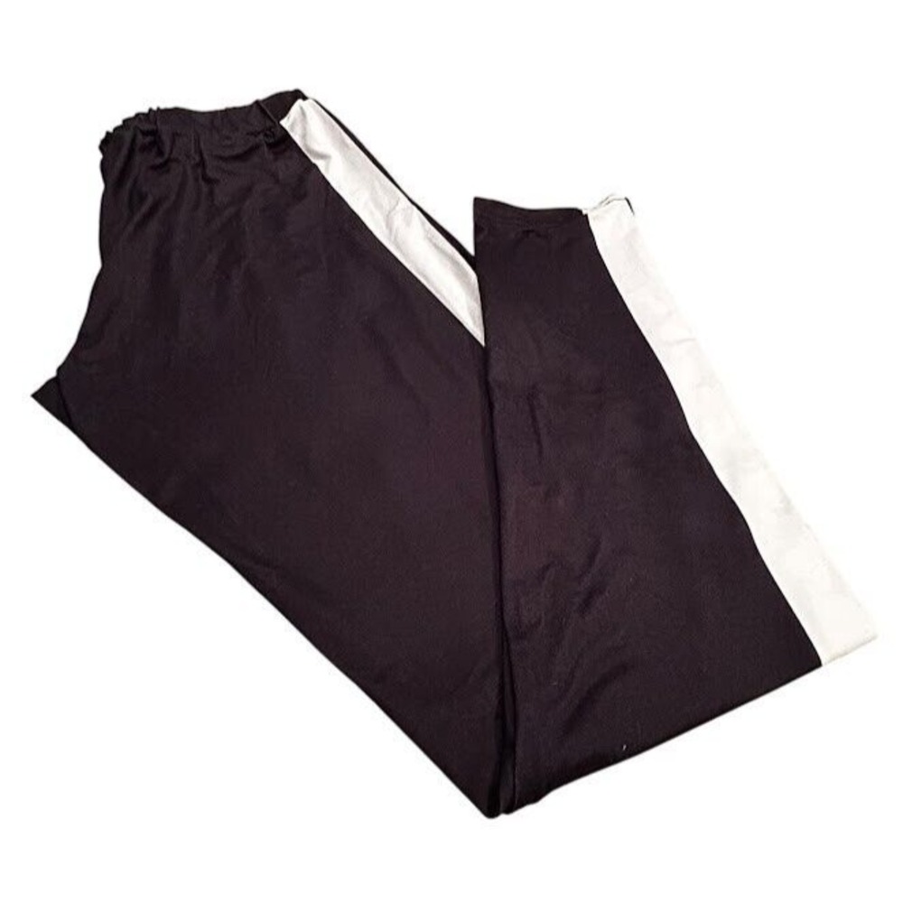 Black with White Stripes Leggings Track Active Pants Size M